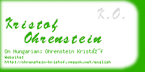 kristof ohrenstein business card